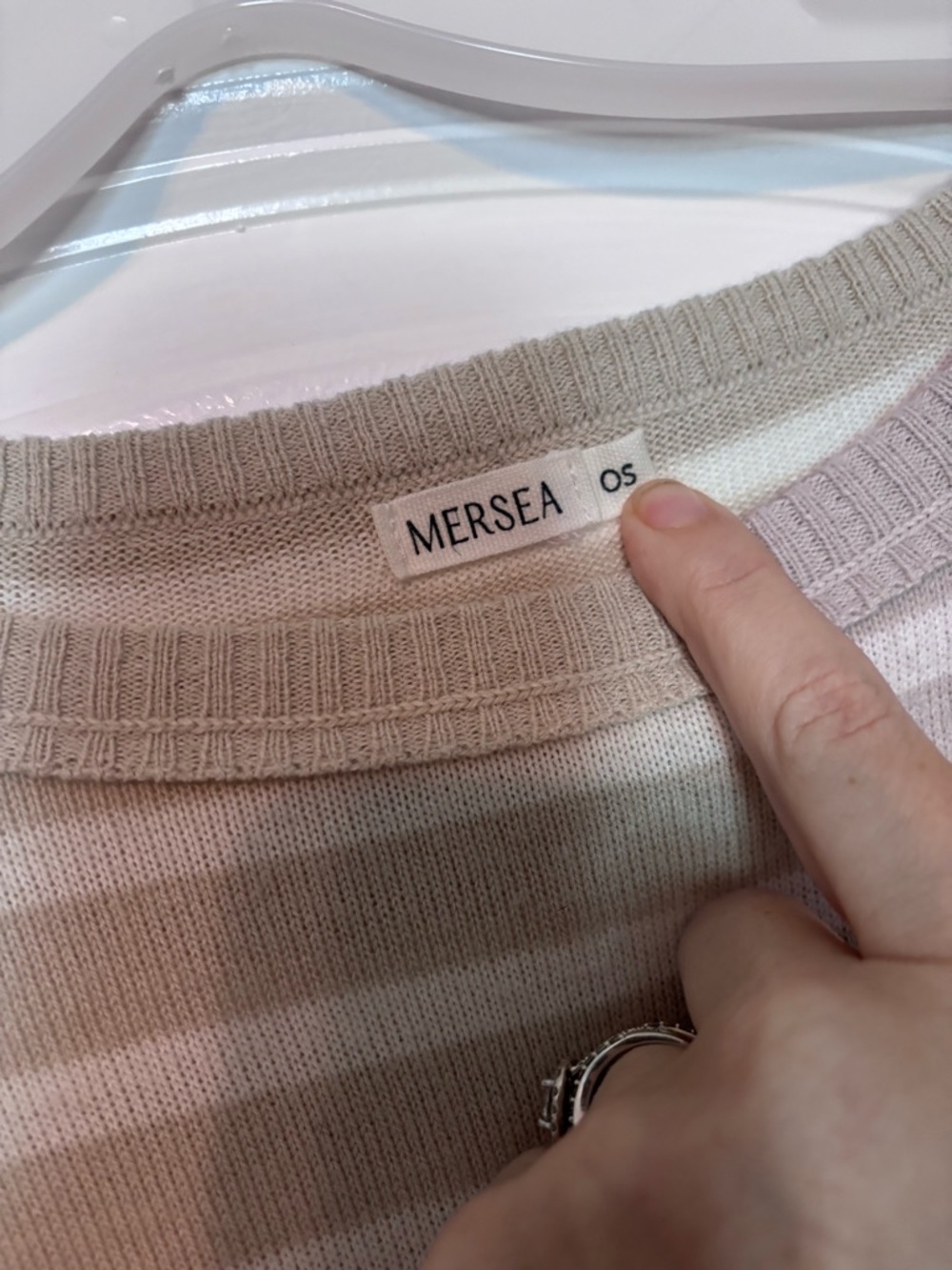 Mersea Striped Knit Sweater Coastal Grandma Oversized Neutral
Sweater OS - Picture 5 of 11